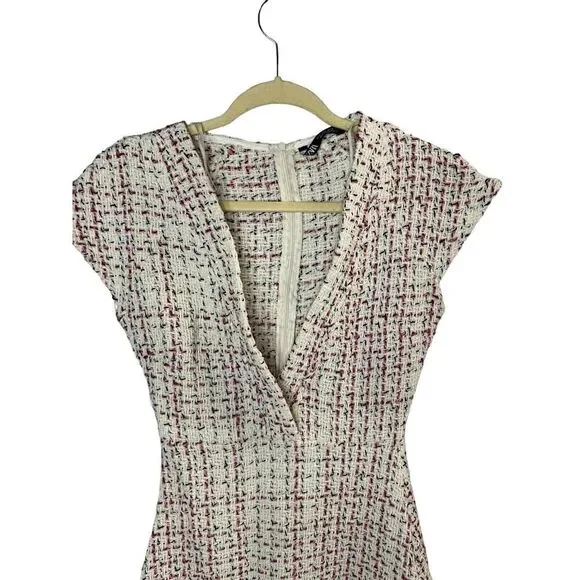 Zara Textured Weave Tweed Mini Dress sz Small - Picture 6 of 13